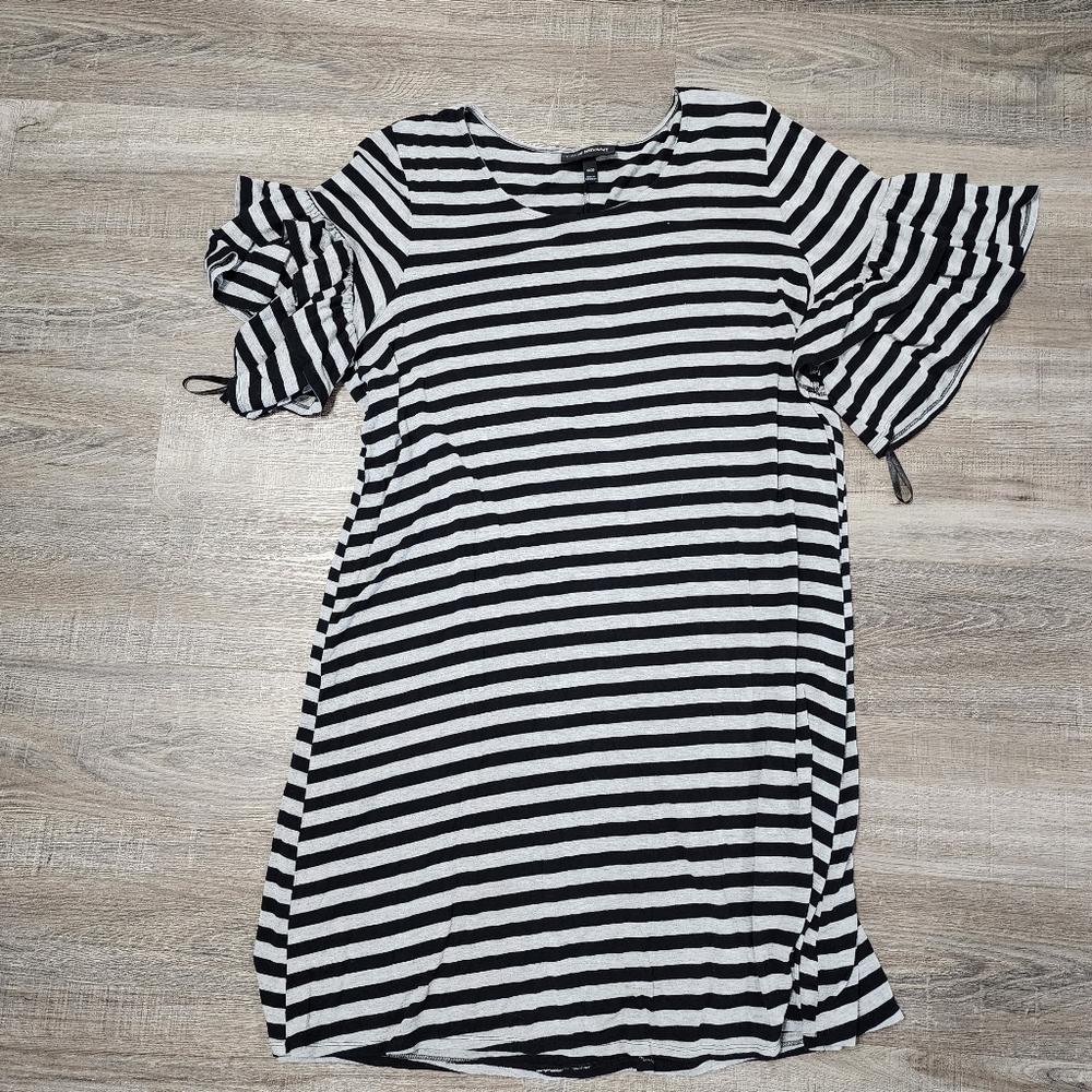 Lane Bryant black and gray striped dress. Size 18/20